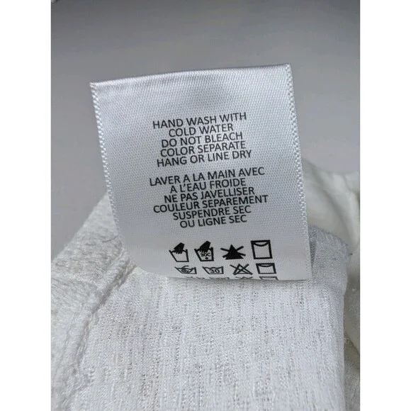 Anthropologie Eli Ari Lace Bell Sleeve Top Blouse White Medium - Picture 7 of 9